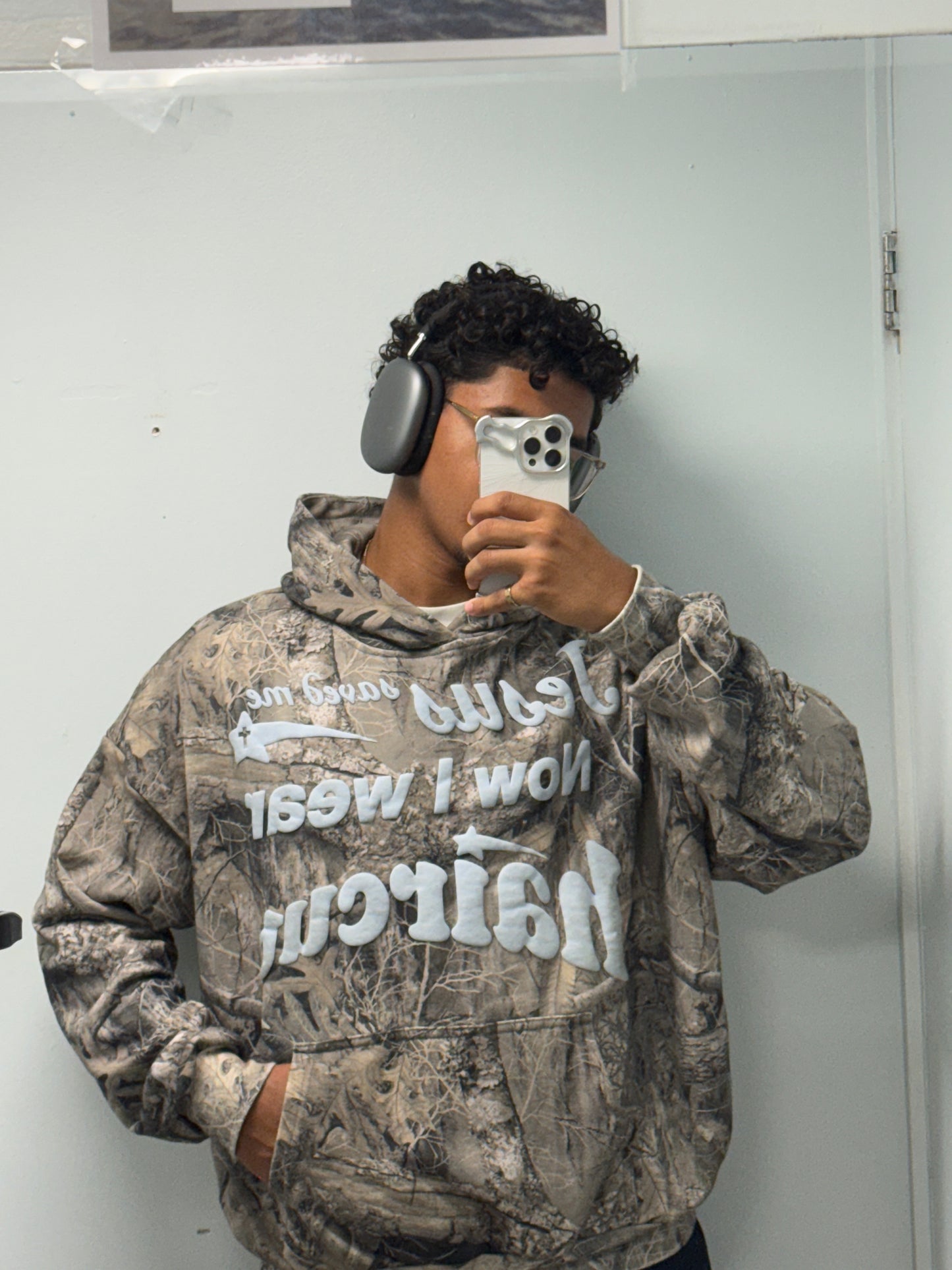Jesus Camo Hoodie Blue