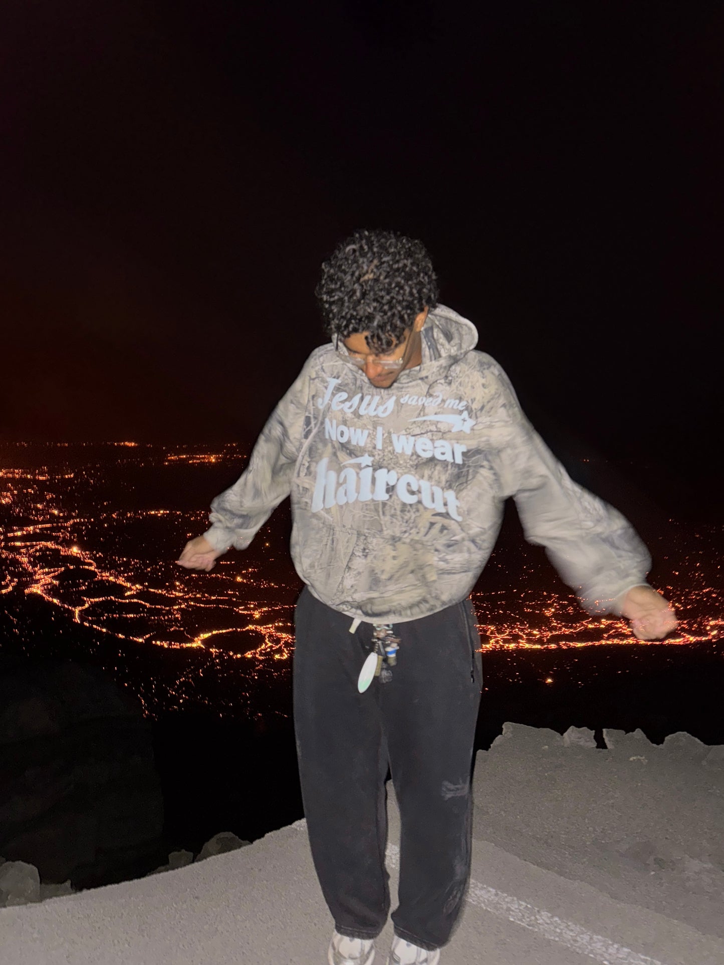 Jesus Camo Hoodie Blue