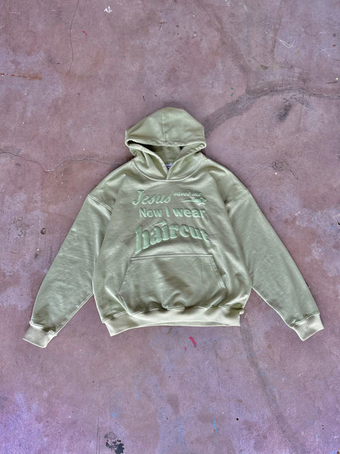 Jesus Haircut Hoodie Matcha