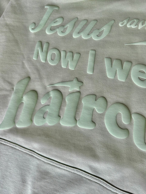 Jesus Haircut Hoodie Matcha
