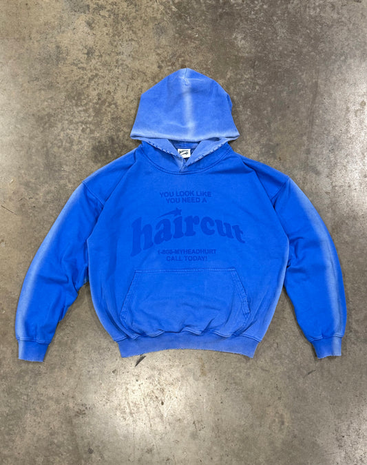 Haircut Fade Hoodie Blue