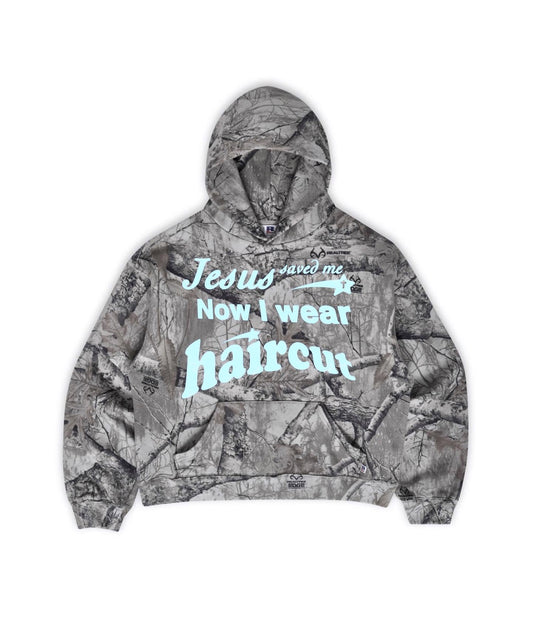 Jesus Camo Hoodie Blue